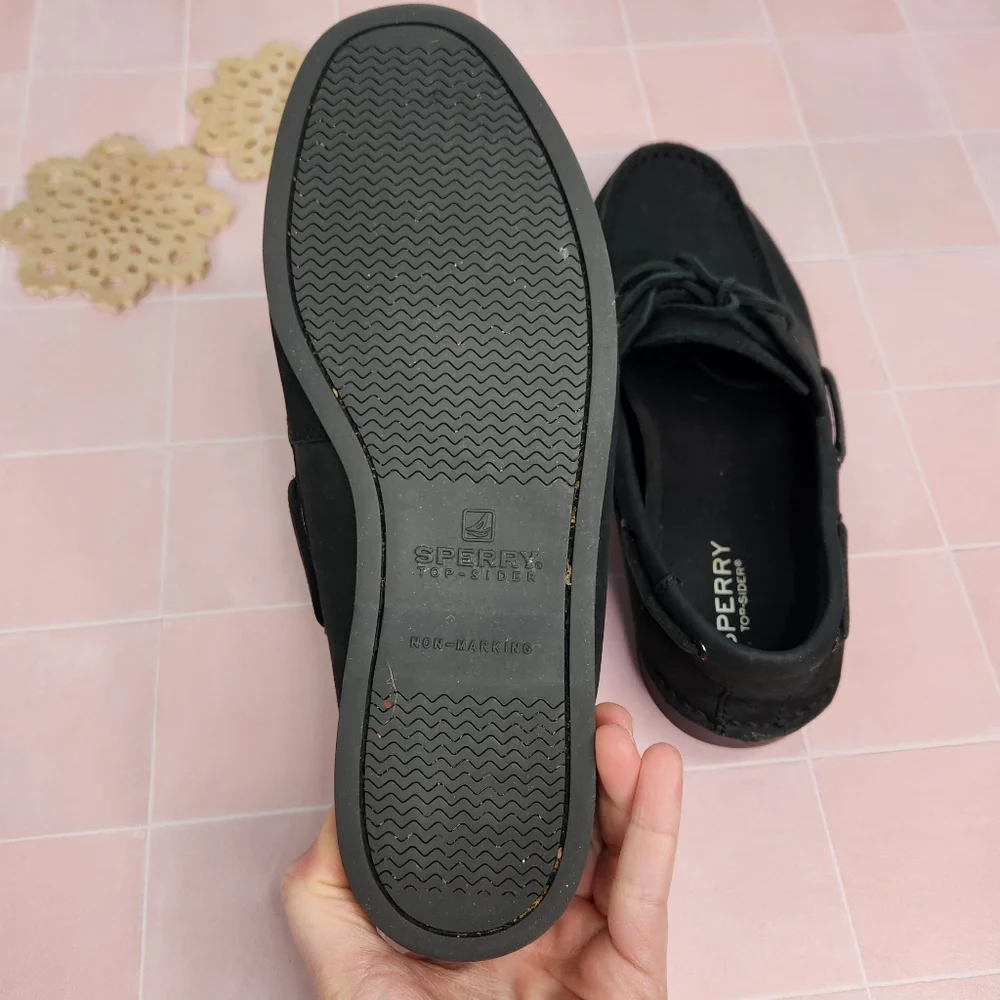 Sperry Kids Black Boat Shoes